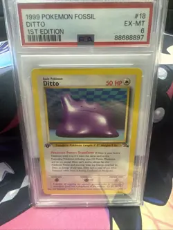 Pokemon Fossil 3 Ditto-Holo 1st Edition PSA 6 NM - Image 1