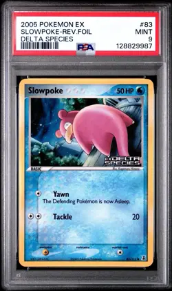 Slowpoke Reverse Holo 83/113 PSA 9 Mint 2005 Pokemon EX Delta Species - Image 1