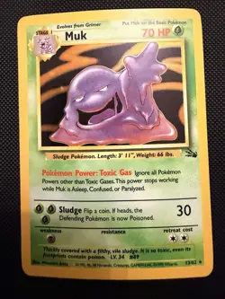 Pokemon Muk Holo 13/62 Fossil Set 1999 WOTC Vintage MP Crease - Image 1