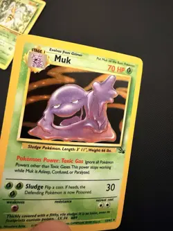Pokemon Muk Holo 13/62 Fossil Set 1999 WOTC Vintage MP Crease - Image 2