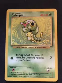 Caterpie - 45/102 Base Set Unlimited Common Pokemon - Image 1