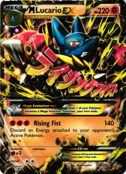 Pokemon TCG M Lucario EX Holo Full Art Ultra Rare 55/111 Furious Fists VLP - Image 1