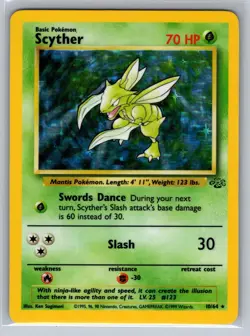 Scyther 10/64 Holo Rare Jungle Pokemon Unlimited MP - Image 1