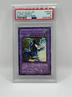 2005 YuGiOh! E-Hero Tempest EEN-JP034 Ultimate Rare Yu-Gi-Oh Japanese PSA 9 MINT - Image 1