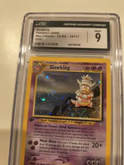 CGC 9 MINT Slowking Neo Genesis 1st Edition Holo Rare 14/111 SWIRL Pokemon Card - Image 2