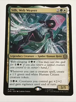 MTG Universes Beyond: Spider-man Silk, Web Weaver 0145 NM Rare - Image 1