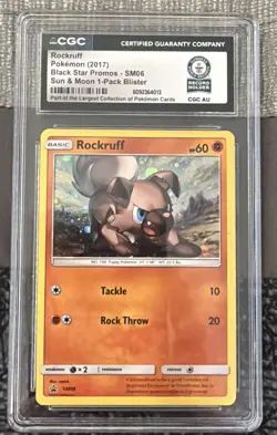 Rockruff Pokemon 2017 Black Star Promo SM06 Sun & Moon GUINNESS WORLD RECORD - Image 1