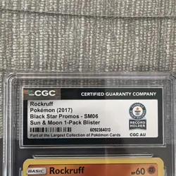 Rockruff Pokemon 2017 Black Star Promo SM06 Sun & Moon GUINNESS WORLD RECORD - Image 2