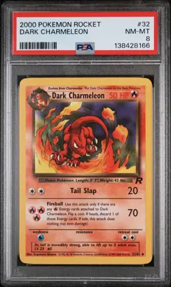 2000 POKEMON ROCKET #32 DARK CHARMELEON PSA 8 - Image 1