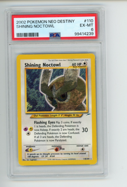 2002 Pokemon Neo Destiny Shining Noctowl 110/105 Secret Holo Rare PSA 6 EX-MT - Image 1
