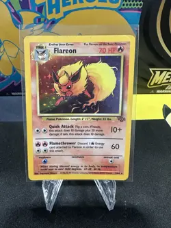 Pokemon TCG Flareon Jungle 3/64 Unlimited Holo Rare Stage 1 70 HP Fire - Image 1
