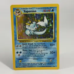 Pokemon Vaporeon Jungle Holo Rare 12/64 1999 Fast Free Shipping - Image 1