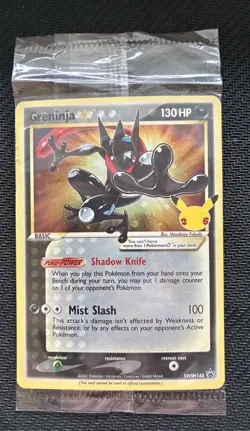 Pokemon DMG Greninja Gold ⭐ SWSH144 Celebrations Black Star Promo Sealed/DMG - Image 1