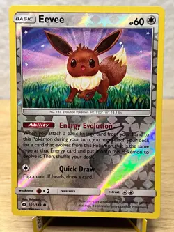 SM Base Set Eevee 101/149 Common Pokemon Reverse Holo NM/LP - Image 1