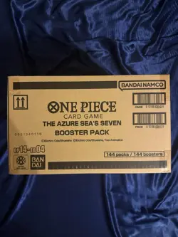 One Piece The Azure Sea's Seven OP-14-EB04 Sleeved Booster Case 144 Packs Sealed - Image 1