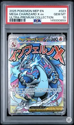Mega Charizard X ex 023 MEP EN Mega Evolution Promo Pokemon TCG GEM MINT PSA 10 - Image 1