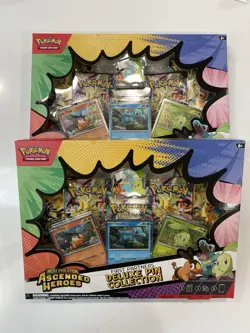 Pokemon (2x) Mega Evolution Ascended Heroes First Partners Deluxe Pin Collection - Image 1