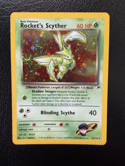 Rocket's Scyther 13/132 Pokemon Gym Heroes Unlimited Holo WOTC LP With Swirl🌀 - Image 1