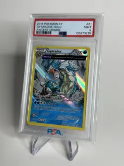 2015 POKEMON XY ANCIENT ORIGINS #21 GYARADOS-HOLO ANCIENT ORIGINS PSA 9 - Image 1
