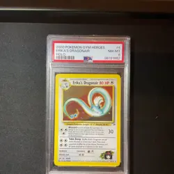 Pokemon TCG Erika's Dragonair Gym Heroes Holo Rare PSA 8 4/132 2000 - Image 1