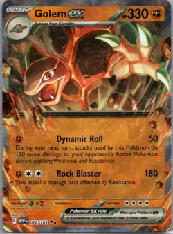 Golem ex 076/165 Double Rare 151 Pokemon Near Mint - Image 1