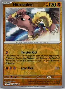 Hitmonlee 106/165 Uncommon 151 Pokemon Reverse Holo Near Mint - Image 1