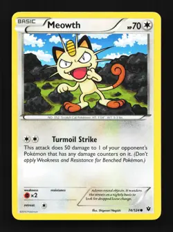 Meowth 74/124 Fates Collide English Pokemon Card TCG - Image 1
