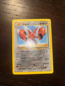 Scizor Pokemon Trading Card Holo Rare 2002 7/75 80 HP Double Claw 29/75 - Image 1
