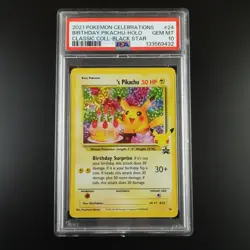 PSA 10 Birthday Pikachu 24 Pokemon Celebrations Holo Graded Card - Image 1