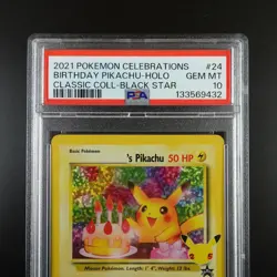 PSA 10 Birthday Pikachu 24 Pokemon Celebrations Holo Graded Card - Image 2