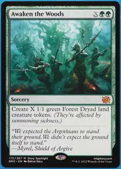 Awaken the Woods The Brothers' War NM Green Mythic Rare CARD (513122) ABUGames - Image 1