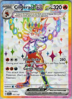 Cinderace ex 157/142 SV07: Stellar Crown - Pokemon Card - NM - Image 1