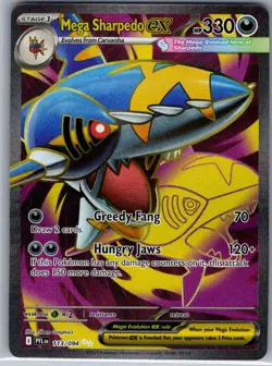 Mega Sharpedo ex 113/094 ME02: Phantasmal Flames - Pokemon Card - NM - Image 1