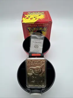 1999 Pikachu Pokemon 24K Gold Plated Trading card Limited Edition Burger King - Image 1