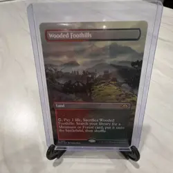 MTG Wooded Foothills (0361) Modern Horizons 3 Land Extended Art NM - Image 1