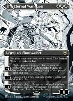 MTG The Eternal Wanderer - Foil - Borderless Manga, Phyrexia: All Will Be One, N - Image 1