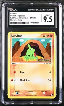 CGC Graded 9.5 Larvitar 51/101 Ex Dragon Frontiers Reverse Holo Pokemon Card - Image 1