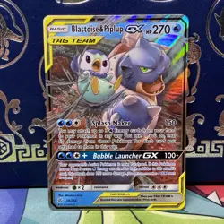 Pokemon Blastoise & Piplup GX - 38/236 SM - Cosmic Eclipse NM Ultra Rare - Image 1
