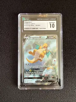 Pokemon Dragonite V Full Art Ultra Rare 192/203 Evolving Skies Holo CGC 10 - Image 1