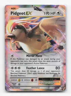 Pokemon TCG - Pidgeot EX 64/108 Heavily Played Holo EX Rare Evolutions - Image 1