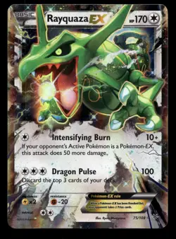 Rayquaza EX 75/108 Rare EX Roaring Skies Pokemon LP - Image 1
