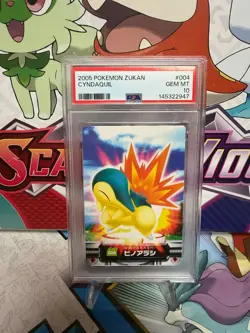 PSA 10 Cyndaquil #004 Pokemon Zukan 2005 - SHIPS FAST *POP 4* - Image 1