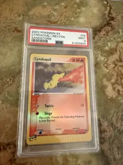 Pokemon 2003 Ex Sandstorm Cindaquil PSA 9 - Image 1