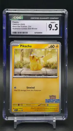 2025 Pokemon Pikachu Black Star Promo Illustration Contest 2024 SVP 214 CGC 9.5 - Image 1