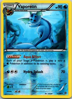 Vaporeon #22/98 Holo XY - Ancient Origins Pokemon NM/LP - Image 1