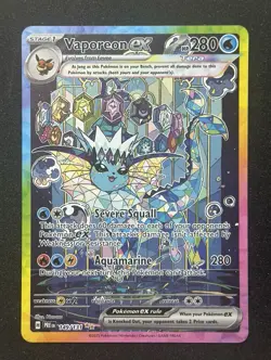 2025 Pokemon Prismatic Evolutions Vaporeon ex #149 - Mint+ - Image 1