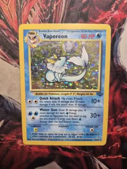 Pokemon WOTC Vaporeon 12/64 Jungle UNLIMITED Holofoil Rare MP - Image 1