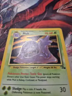 Pokemon TCG Muk Fossil 13/62 Holo Rare Unlimited MP - Image 2