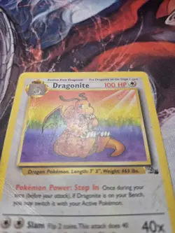 Pokemon TCG Dragonite 19/62 Fossil Non Holo Rare Unlimited HP/DMG - Image 2