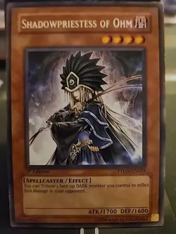 Shadowpriestess of Ohm - 1st Edition - Rare Foil - Yugioh Dark Monster - Vintage - Image 1